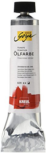 Kreul 31609 - Solo Goya Feinste Künstlerölfarbe, zinnoberrot dunkel imit. 255 ml Tube, buttrig vermalbar, cremige Konsistenz, glänzend auftrocknend mit hervorragender Leuchtkraft