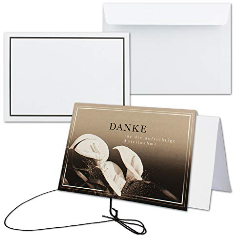 25x Trauerkarte mit Umschlag Set Danksagung - Calla - inklusive hochwertiger Box- DIN A6 Quer-Format - Danksagungskarten Trauerkarten nach Beerdigung - Trauer-Papiere by GUSTAV NEUSER