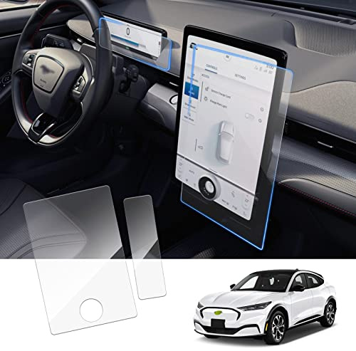 Autorder 2PCS Screen Protector for Ford Mustang Mach-E Mach E 2021-2025 2026 Accessories 15.5-inch Navigation&10.2-inch Dashboard Touchscreen Protective Film