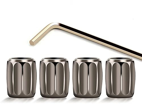 4 Stück Diebstahlsicherung Autoreifen Ventilkappen Auto Reifen Luftventilkappen mit Schraubenschlüssel,Auto Staubdicht Kappe Reifen Radschaft Luft Ventilkappe für Auto Motorrad LKW Fahrrad (Grau)