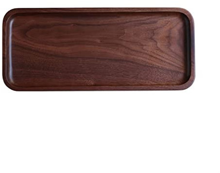 PEVSCO Bandejas Servicio de Mesa de Bandeja Dim Sum de Fruta de Madera Bandeja de Nuez Rectangular Simple Almacenamiento de Mesa Bandeja para Aperitivo, Bandeja de Té