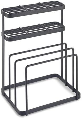 METALTEX 352906000 Tokyo LAVA Knife and Chopping Board Organiser TouchTherm, Schwarz