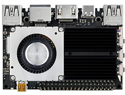 Khadas Single Board Computer VIM4 Amlogic A311D2 with 3.2 Tops NPU with 4K UI & 4K @60fps HDMI in, 4 Display Interfaces, LAN WiFi 6 & Bluetooth 5.1, 8+32GB LPDDR4X 2016MHz (VIM4 Bareboard with NPU)