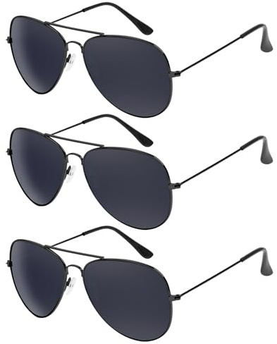 Wodison 3 Pack Classic Kids Sunglasses for Boys Girls Children sunglasses Reflective Metal Frame(Black)