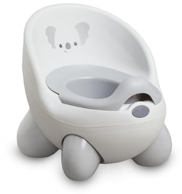 Infantino Potty Pals Töpfchensitz, Töpfchentrainingstoilette für Kleinkinder, Abnehmbare Schüssel mit Spritzschutz, Rutschfeste Füße, Komfortable Konturierte Rückenstütze, Unisex, Grauer Koala