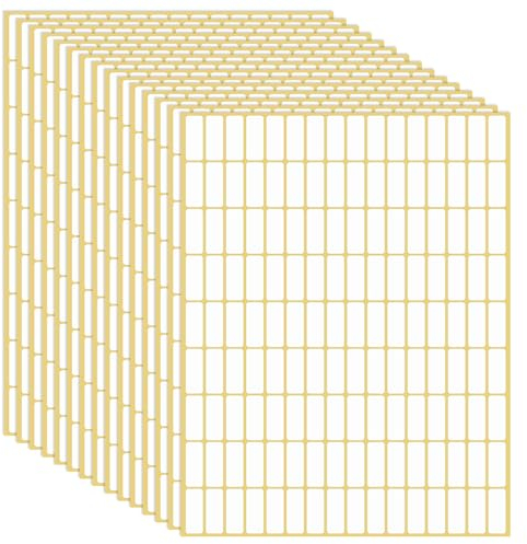 GEEHUA 2160 Stück 8x20mm Selbstklebende Etiketten, Klebeetiketten Zum Beschriften, Aufkleber, Preisschilder, Aktenordner Etiketten (15 Blatt)