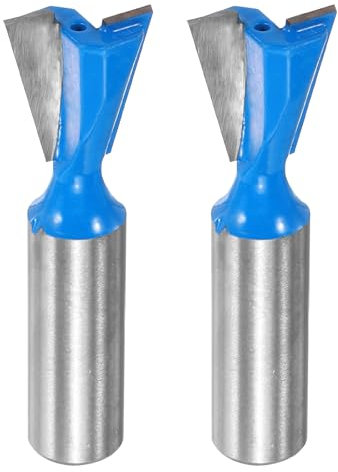 QUARKZMAN 2pz Fresa per Dovetail 3/4 Diametro 1/2 Asta Carburo di Tungsteno 14 Gradi Fresa per Giunti Dovetail per Cassetti Armadietto Lavorazione Legno Finitura Finita