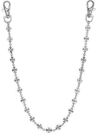 ICE STAR Men’s Hip-Hop Style Pant Chains – Stylish Jeans Chain with Big Hook for Streetwear Outfits, 10mm Silver Cross Link, 22