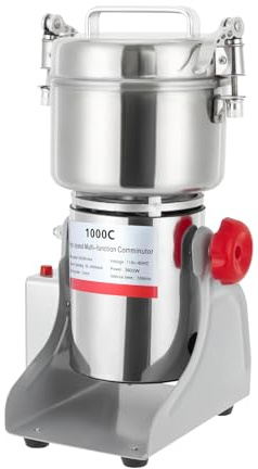 Electric Grain Mill Grinder 1000g, 3600 w Copper Motor Swing Type Commercial Grinders, High-speed Grain Spice Herb Dry Grinders Machine for Dry Grains Cereals Coffee Corn Pepper (1000g)