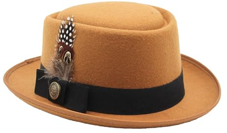 Generisch Melone nero, costume da Oktoberfest, cappello tedesco, per Oktoberfest, da donna, accessorio per costume da Oktoberfest, con piume, emblemi, per l'Oktoberfest, feste popolari per adulti