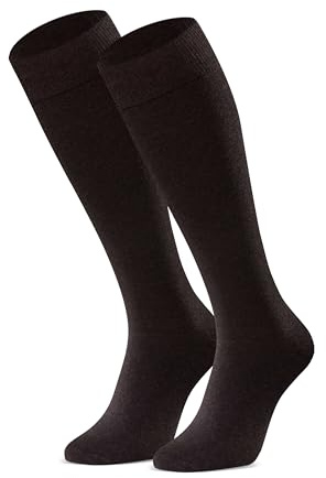 STEVEN Chaussettes pour filles et femmes I Coton extra fin peigné I Chaussettes mi-hautes I Décontractées ou formelles I Chaussettes longues universelles I Large gamme de tailles EU26 - EU40, marron