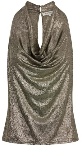 Morgan - Top or satiné sans manches pourvu d'un col bénitier et fermeture boutonnée - Taille s