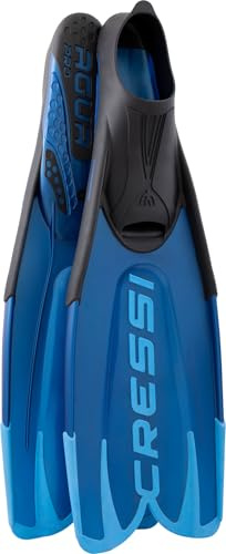 Cressi Swimming Fins, Agua Pro Fins, for Adults, Self Adjusting Foot Pocket | Smooth Propulsion, Flow Channel Design, Swim Fins, Free Diving Fins, Barefoot or Thin Socks, For Diving & Snorkelling