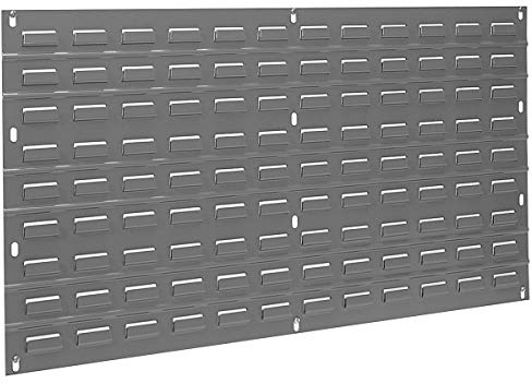 Akro-Mils 30136 Heavy Duty Wall Mount Garage Storage Steel Louvered Panel | Wall Storage Bin Hanging Organizer System for AkroBins, 36-Inch W x 19-Inch H, Grey, Single