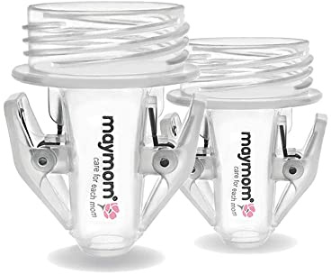 Maymom Muttermilchbeutel-Adapter compatible con Weithals-Flansche für S1 / S2; transparentes BPA-freies Material; kochfest; nicht für Mikrowelle oder Dampfbeutel geeignet