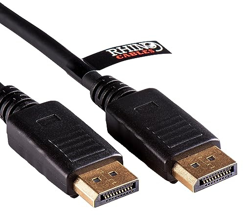 rhinocables 8K DisplayPort 1.4 Cable 60Hz DP HDR 4K Display Ultra High Speed Monitor Cable ideal for Gaming PC/Laptop TV Video Streaming and Projectors UHD (1m, 8K)