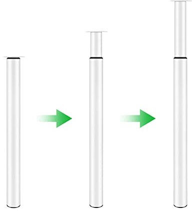Dhouse Tischbeine Höhenverstellbar 710-1100mm, Zylindrisch Ø 60 mm Möbelfuß aus Metall, Geeignet für Frühstückstisch Schreibtisch Arbeitsplatten (Weiß)