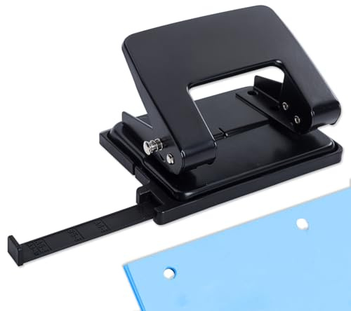 2-Fach Locher Puncher - Kleiner Handlocher mit Ergonomischem Design für Büro, Schule, Heimgebrauch - Effizientes Lochen in Sekundenschnelle - Robust & Langlebig