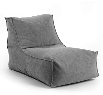 mokebo® Sitzsack für Kinder & Erwachsene 'Der Gelassene', Bean Bag mit EPS-Perlen Füllung, Relaxliege für drinnen, Sitzkissen, Bodenkissen federleicht, Bodensessel, Liege aus Stoff in anthrazit