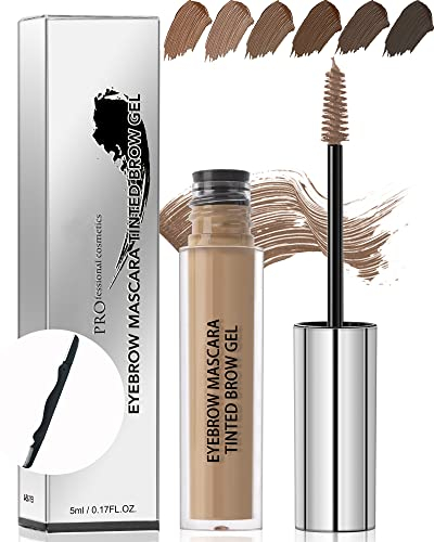 Augenbrauen Gel Wasserfest, langanhaltendes, wischfest, Flüssiges Augenbrauenfarbe Eyebrow Gel, Augenbrauen-Mascara mit Brauen-Rasierpinsel, volumengebende, verstärkende, Makeup für Frauen-03 Braun