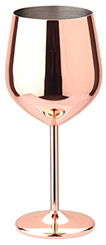 kyaoayo Flûtes à champagne en acier inoxydable - 500 ml - Verres à vin incassables - Avec pied en acier inoxydable - Pour mariage, anniversaire, pique-nique - Cuivre