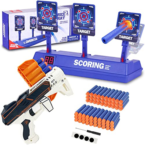 Bersaglio per pistola Nerf, elettronico punteggio automatico reset bersagli digitali per pistola Nerf giocattolo, Natale regali di compleanno giocattoli per 6 7 8 9 10 anni bambini ragazzo