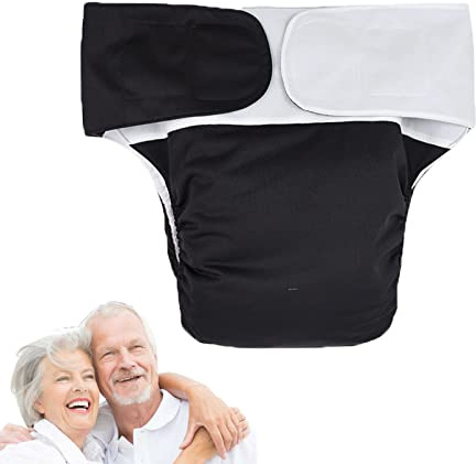 Reusable Adult Cloth Diaper Incontinence Care Nappy Protector Waterproof Cloth Nappy Cover Washable Elastic Adjustable Inserts Liner Absorbent Underwear Brief Pad for Elderly and Limited Mobility