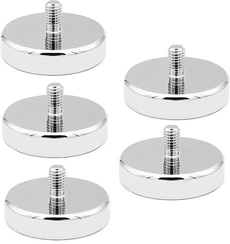 Nizirioo 5 stycken neodymmagneter: Magnet med gänga, M6 gängbultar 32 mm krukmagnet med 32 kg dragkraft, små magneter för skruvar ögla eller krokar runda magneter