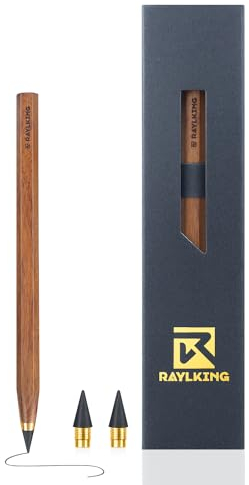 RaylKING Ewiger Bleistift in hochwertiger Geschenkbox - Nachhaltiger Holzbleistift, unendlich schreibbar für 100 Bleistifte