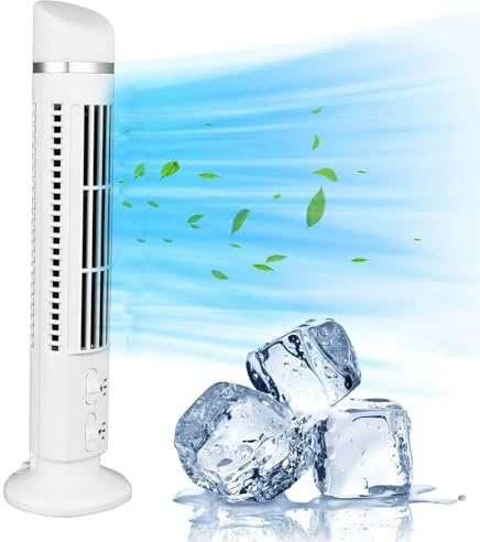 Zerodis Ventilador de Torre Sin Aspas, Oscilante de 90 Grados, Silencioso, Portátil, USB, Ventilador de Escritorio