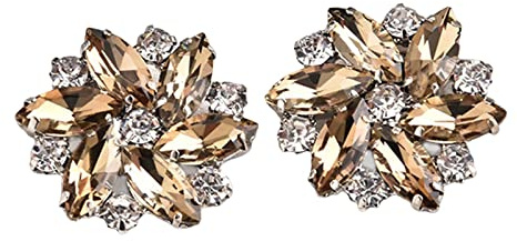Amagogo 2 Fermagli per Scarpe con Strass, Gioielli, Cristalli, Fibbia per Scarpe, Abito Da Sposa, Diamante, Marrone