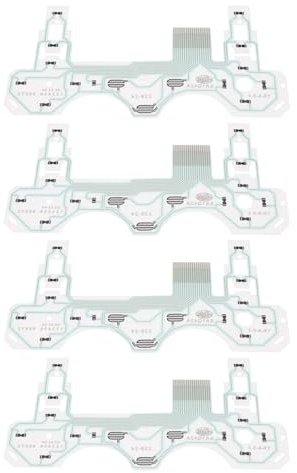 OTOTEC 4 st bandkabel kretskort ledande film kompatibel med PS2-styrenhet 18-stiftskontakt port ersättningsknapp ersättningsfilm (SA1Q42A 18P)