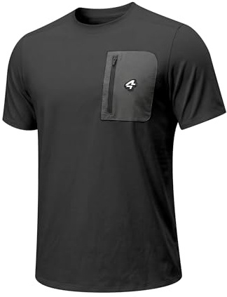 LAMEDA Maglia da Corsa T-Shirt Sportivo Uomo Estiva Maglia Trekking Tessuto Traspirante con Tasca Impermeabile per Sport Basket, Calcio, Ciclismo Bici MTB