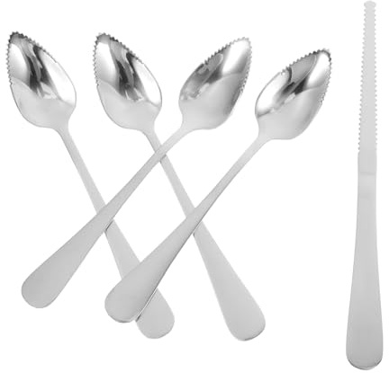 ZUNOXAZ Corte De Frutas Para Pomelo Con Dentados Cuchillos Para Frutas y Cucharas De Acero Inoxidable Utensilios De Cocina Para Ensaladas De Cítricos y Picar Como Kiwi y Melón