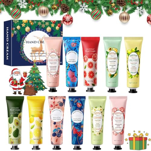 Handkräm Set, 11 Stycken Fuktgivande Handlotion, Mini Handkräm Set, Julhandkräm，Växt Doftande Handkräm, Fuktgivande, Fet Inte, Drar Snabbt, Små Julklappar För Kvinnor, Kollegor