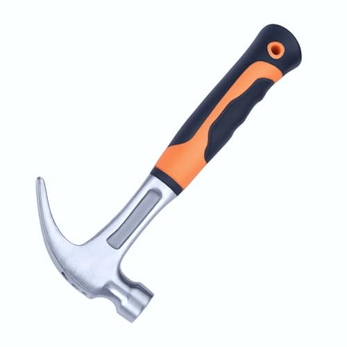 Martillo Carpintero con Soporte para Clavos, Martillo Geológico Pequeño 250 g, Martillo Encofrador Multipropósito, Martillo de Piedra Ligero, para Reparaciones, Acampadas, Trabajos en Madera, Hogar