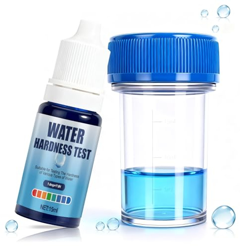 WEILAOK Test Dureté de l'eau, Titrant Kit D'analyse de Dureté de l'eau, Test Th Fabricado pour Mesurer Le Calcaire pour l'eau Potable, aux Aquariums Systèmes d'eau Adoucie, 15ml