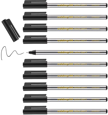 edding 88 – fineliner – svart – 10 pennor – rund spets 0,6 mm – tunn fiberpenna för fin, exakt skrivning, understrykning, ritning – på kontoret eller hemmet och i skolan