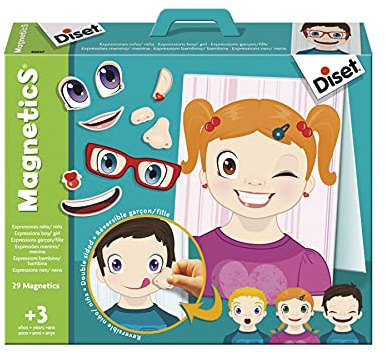 Diset, Magnetics Expresiones, Juego Educativo con Piezas magneticas para niños a Partir de 3 años, Multicolor