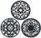 Intirilife 3-teiliges Silikon Untersetzer Set in Schwarz -19.5 cm- Topfuntersetzer (3Stück) Flexible Antihaft Silikon Unterlage, rutschfest Hitzebeständige robuste Matte, Spülmaschinenfest, Ornamente
