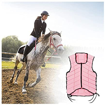 Reitschutzweste, Reitsicherheitsweste, Körperschutzausrüstung für Männer, Frauen, Kleinkinder, Kinder, Jungen, Mädchen (Pink cm)