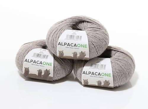 150 Gramm 100% Baby Alpaka Wolle 112m 4-4,5 Nadelstärke Nm 4/9 Strick-Häkel Garn Strickwolle, Farbe: Sand