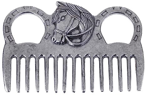 Mähnenkämme Professioneller Fellpflegekamm für Pferde für Hunde und Katzen, Metall, abgerundete Zähne, kompakte Größe, 9,9 cm Länge, Mähnenkamm aus Metall für Pferde