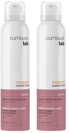 Cumlaude Lab Prebiotic - Mousse Limpiador de Higiene y Protección Íntima con Prebióticos y Ácido Láctico, para Reequilibrar la Flora Bacteriana - 150 ml (Paquete de 2)