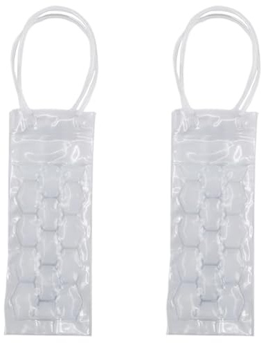 Vinkylarväska 2 st transparent kylväska återanvändbar kylare frysbara vinväskor med handtag utomhus isade isolerade väskor för de flesta flaskor picknick strandfest resor