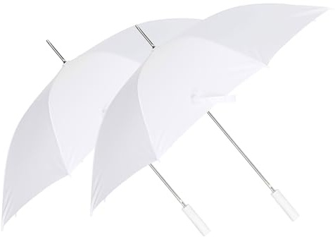 A2Z White Wedding Umbrella 46 Inch Auto Open Bridal Rain Canopy | Elegant Lightweight Bridal Umbrella for Weddings Photography Rain Use