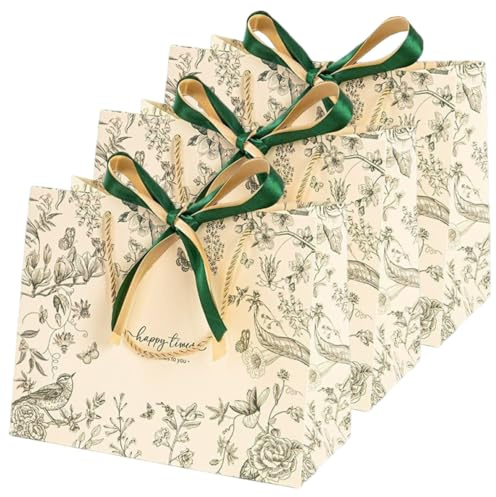 ZENQARI 3 Pezzi Sacchetti Regalo con Manici Nastri Bicolori adatti per Matrimonio e Festa e Compleanno e Natale Confezione Regalo