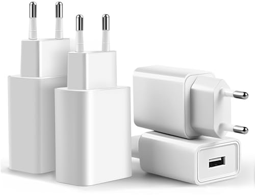 4 Pack Caricabatterie USB 5V 2A Adattatore Presa di Alimentazione Compatibile con iPhoneiPhone Samsung Huawei Xiaomi LG Telephone Wall Charger Plug Power Adapter