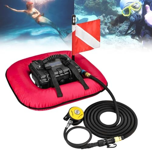 Système de ventilation pour plongée sous-marine, bouteille de plongée, autonomie 60-70 min, narguilé Air Buddy Système respiratoire sous-marin 52 L/min, dispositif respiratoire portable Red-1Battery