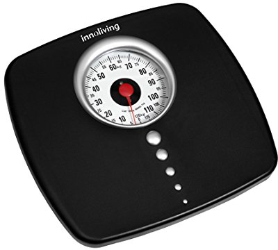Innoliving Bilancia Meccanica Pesapersone INN-104 con Display Analogico Grande, Facile da Leggere, Capacità Fino 130kg, Antiscivolo, Design Classico e Robusto, Ideale per Uso Domestico e Quotidiano
